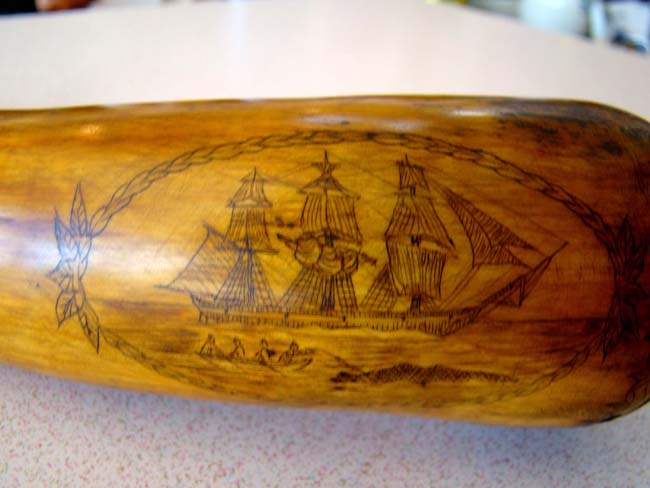 A fabulous 19th century 'Whalers'' powder horn circa 1850 — image 4